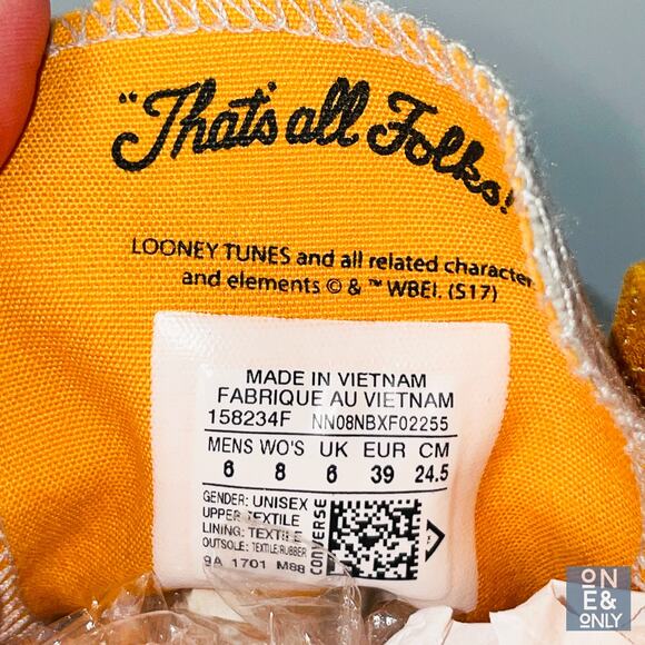 CONVERSE X ALL STAR Looney Tunes Chuck Taylor Unisex High Top Bugs Bunny Size 8 - Picture 6 of 9